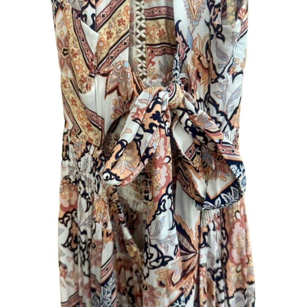 Abel The Label Charlotte Floral Maxi Halter Dress XS Anthropologie Boho Rayon - Picture 8 of 12
